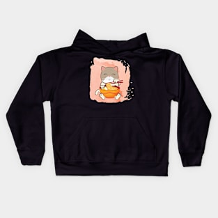 'Japanese Anime Cat Ramen' Cute Cats Adorable Kids Hoodie